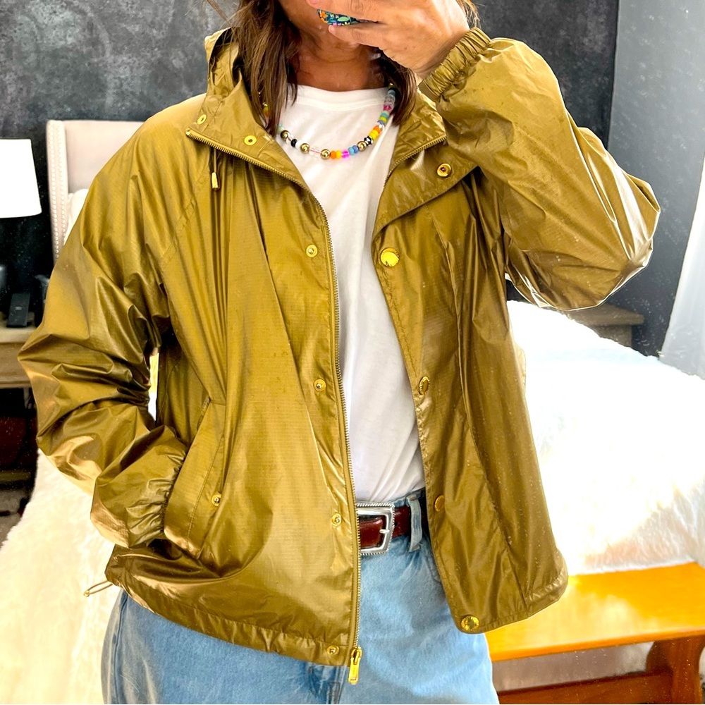 Lauren Ralph Lauren,  gold metallic windbreaker. With hood and lined